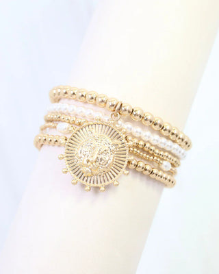 Carmen Coin Beaded Bracelet Set Tiger