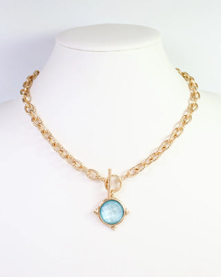 Rochester Faceted Link Necklace - Turquoise