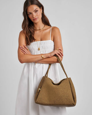 Nova Hand Woven Large Shoulder Bag - Light Caramel