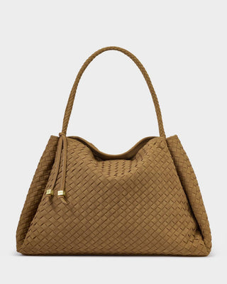 Nova Hand Woven Large Shoulder Bag - Light Caramel