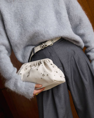 Paloma Studded Clutch - Off White