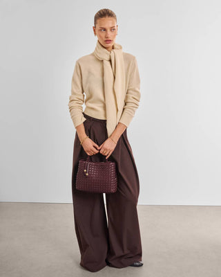 Nova Hand Woven Top Handle Bag - Cherry