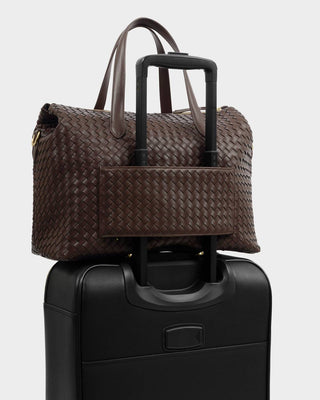 Milan Hand Woven Cabin Bag - Chocolate