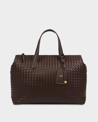 Milan Hand Woven Cabin Bag - Chocolate