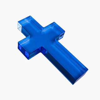 Large Blue Cross Acrylic Weight