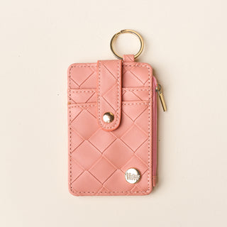 Woven Keychain Wallet - Rose