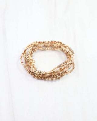 Gabriela Gold Beaded Bracelet Set - Green