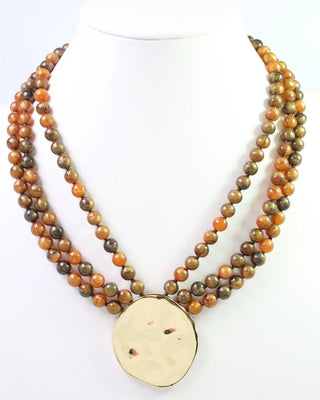 Kori Beaded Layered Pendant Necklace