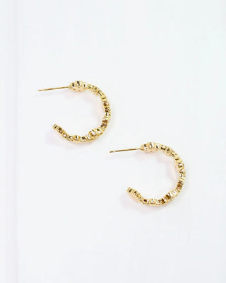 Allene Clover and Crystal Hoop - Gold