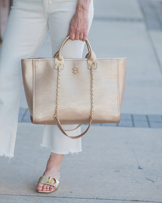 Missy Tote - Woven Gold