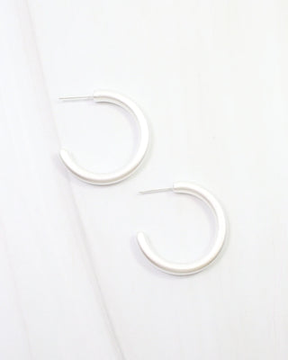 Castlebar Hoop Earring - Matte Silver