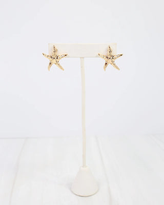 Lima Hammered Starfish Earring - Gold