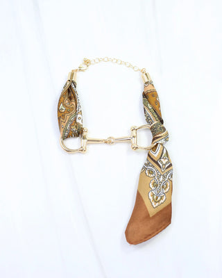 Lana Horsebit Scarf Bracelet - Brown