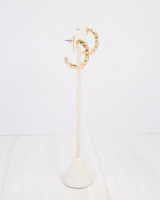 Taranto Hammered Hoop Earring - Gold