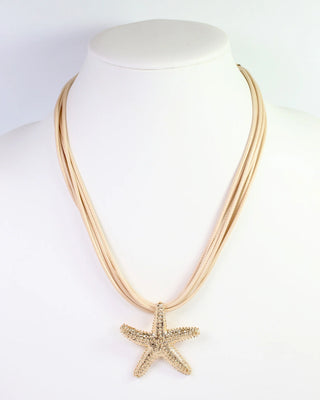 Lancaster Starfish Cord Necklace - Natural