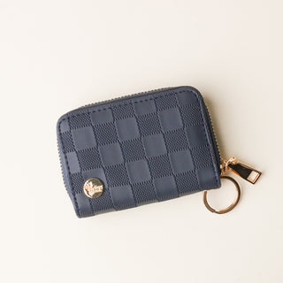 Zip Around Wallet - Navy Check